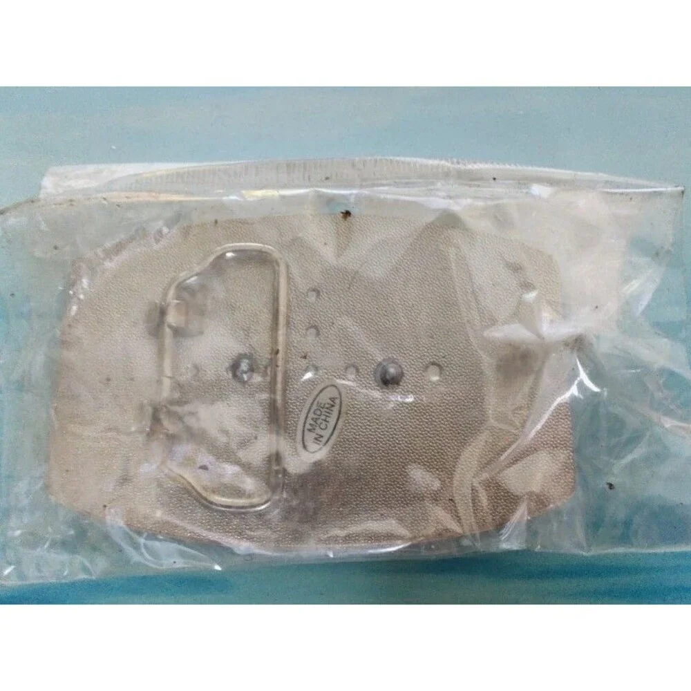 New Men's White Gold Tone AX Logo Belt Buckle Measurements 3.5
